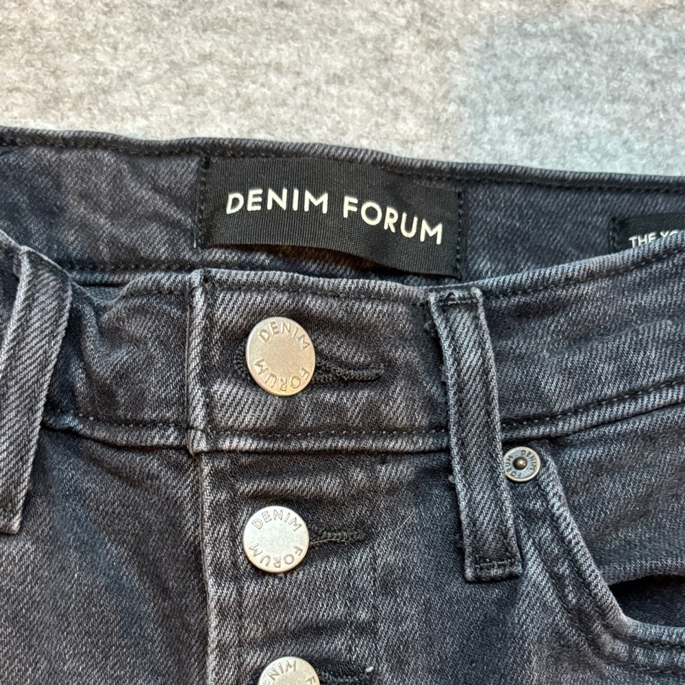 Denim Forum Yoko High Rise Slim Jeans Washed Black Size 26 ππ€ - Picture 8 of 12